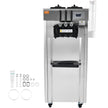 VEVOR Commercial Ice Cream Machine, 21-31 L/H Yield, 1850W 3-Flavor Freestanding Soft Serve Ice Cream Maker,  2 x 4.3L Stainless Steel Hopper, LED Panel Auto Clean Overnight Refrigeration, for Restaur