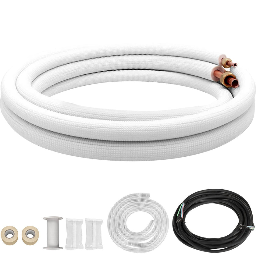 VEVOR Mini Split Copper Line Set 16ft Length, Copper Pipes for Mini Split Air Conditioner 3/8
