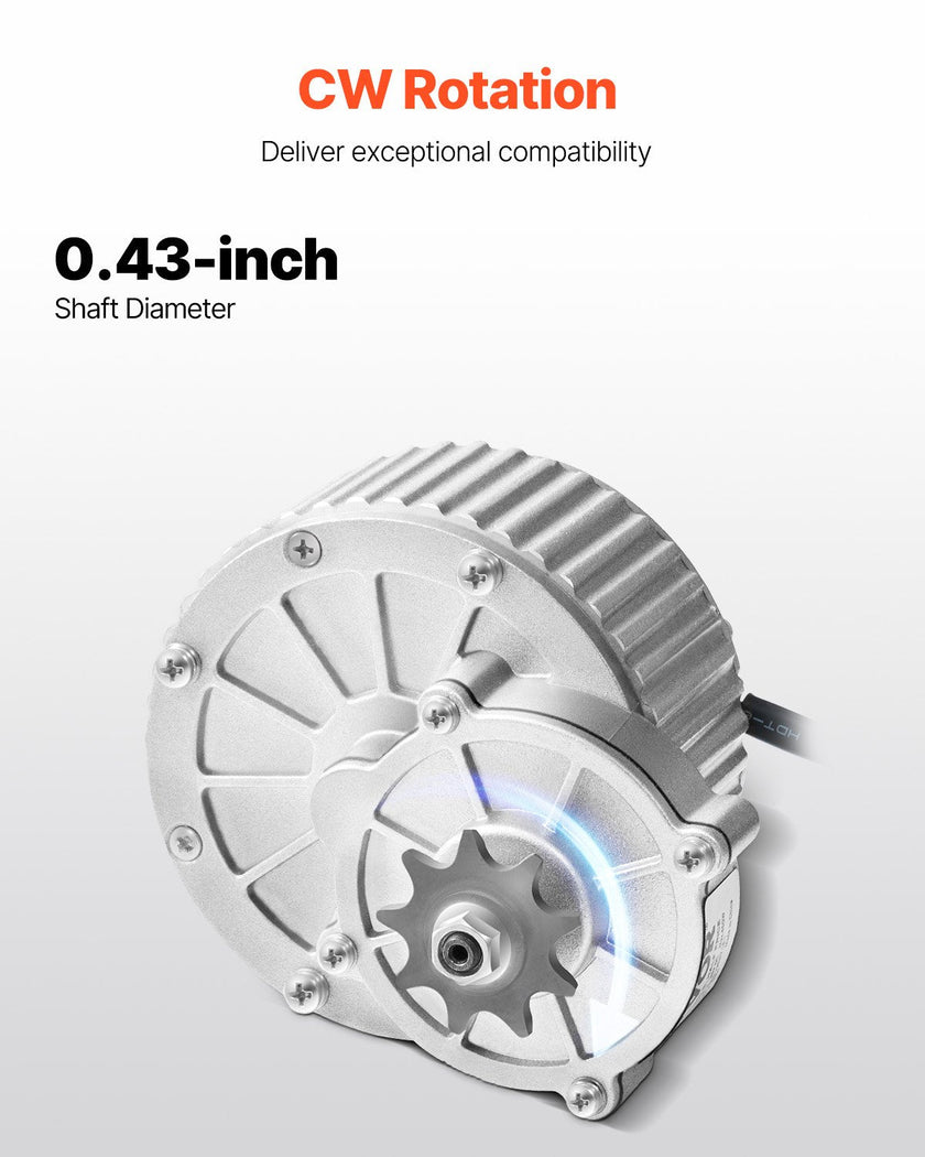 VEVOR 450W Electric Brushed DC Motor Kit 36V 3000rpm with Upgraded Controller