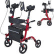 Rollator Walker with Seat for Seniors – Foldable Lightweight Aluminum Walker with Wheels, Storage Bag & Brakes (300 lb Capacity)