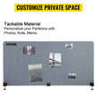 VEVOR Desk Divider 60'' Desk Privacy Panel, 3 Panels Privacy Acoustic Panel, Sound Absorbing Acoustic Privacy Panel, Reduce Noise and Visual Distractions, Lightweight Clamp-on Divider Light Gray