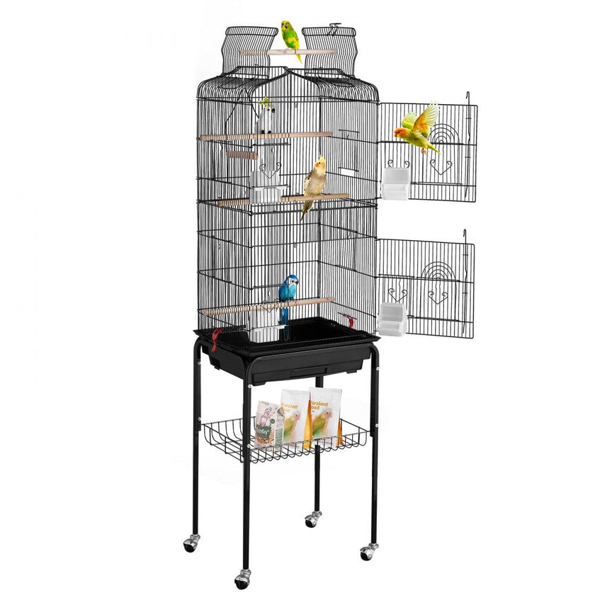 VEVOR Large Bird Cage 62 in Rolling Metal Parakeet Cage for Cockatiels Parrot