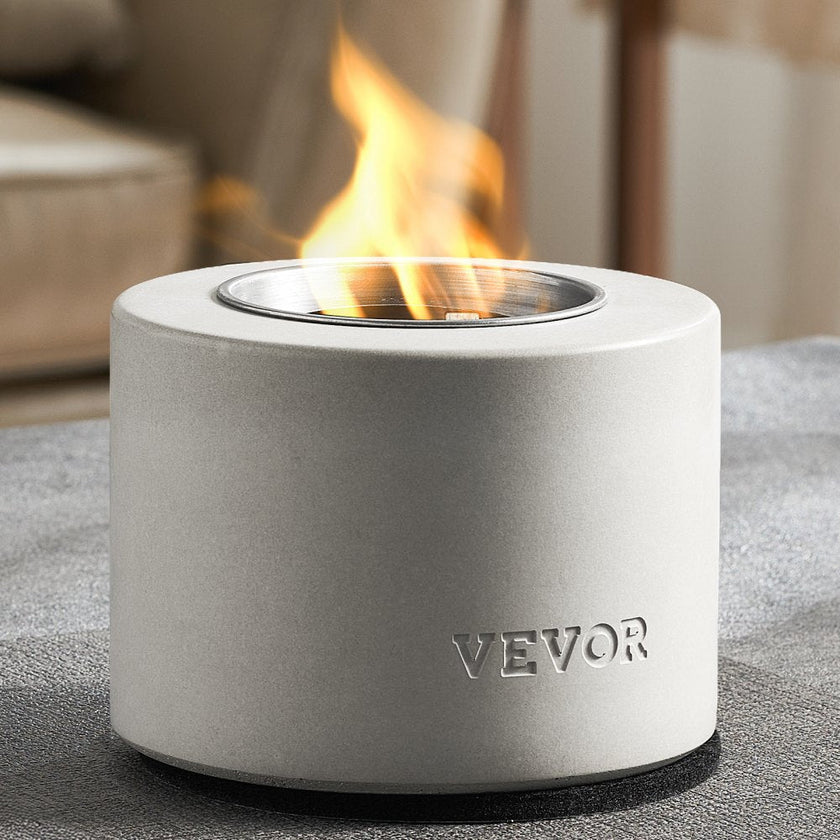 VEVOR Tabletop Fire Pit Bowl Concrete Fireplace Indoor Outdoor Patio Cylinder