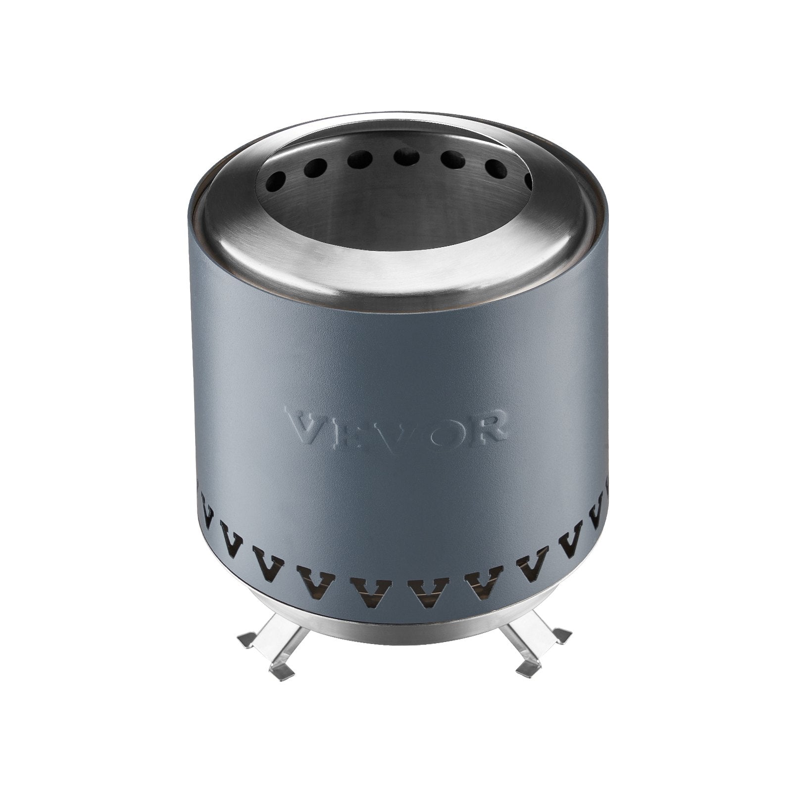 VEVOR Tabletop Fire Pit 6 inch Stainless Steel Fireplace Indoor Outdoor Blue