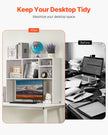 VEVOR Desktop Bookshelf White Desktop Storage Organizer 1-Tier for Office & Home