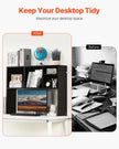 VEVOR Desktop Bookshelf Black Desktop Storage Organizer 1-Tier for Office & Home
