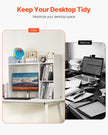 VEVOR Desktop Bookshelf White Desktop Storage Organizer 2-Tier for Office & Home