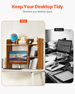 VEVOR Desktop Bookshelf Wood Desktop Storage Organizer 2-Tier for Office & Home