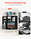 VEVOR Desktop Bookshelf Black Desktop Storage Organizer 3-Tier for Office & Home