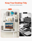 VEVOR Desktop Bookshelf Desktop Storage Organizer 2-Tier for Office & Home White