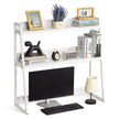 VEVOR Desktop Bookshelf Desktop Storage Organizer 2-Tier for Office & Home White