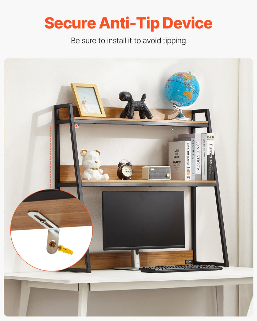 VEVOR Desktop Bookshelf Desktop Storage Organizer 2-Tier for Office and Home