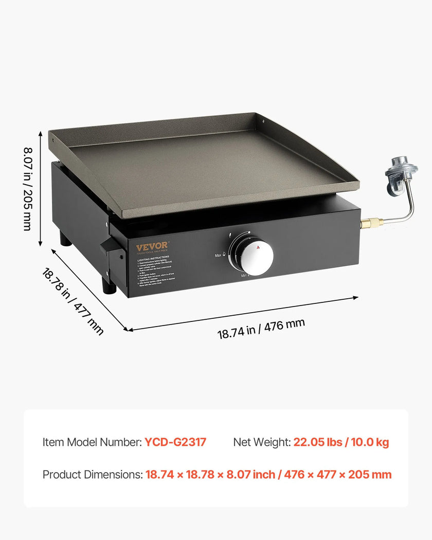 VEVOR Commercial Griddle, 16.9