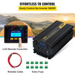 VEVOR Power Inverter, 2000W Modified Sine Wave Inverter, DC 24V to AC 120V Car Converter, with LCD Display, Remote Controller, LED Indicator, AC Outlets Inverter for Truck RV Car Boat Travel Camping
