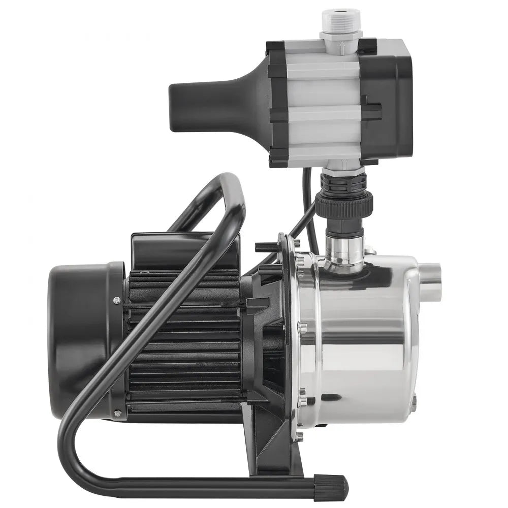 VEVOR Shallow Well Pump, 1 HP 115V, 1200 GPH 164 ft Head, Max 87 psi, Portable Stainless Steel Sprinkler Booster Jet Pumps with Automatic Controller for Garden Lawn Irrigation system, Water Transfer