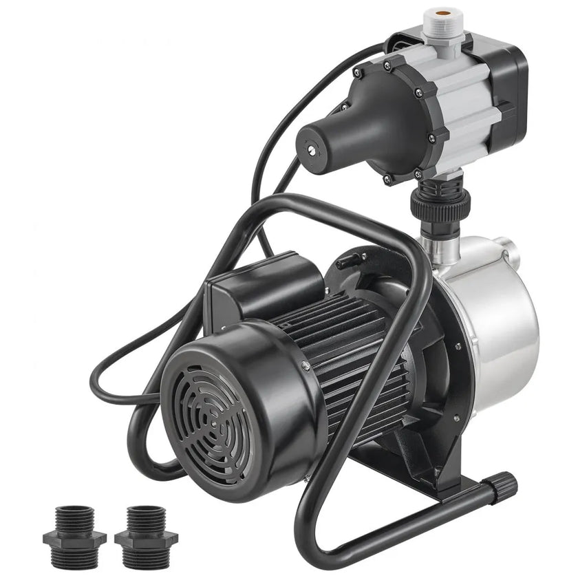 VEVOR Shallow Well Pump, 1 HP 115V, 1200 GPH 164 ft Head, Max 87 psi, Portable Stainless Steel Sprinkler Booster Jet Pumps with Automatic Controller for Garden Lawn Irrigation system, Water Transfer