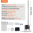 VEVOR Wood Stove, 86 inch, Alloy Steel Camping Tent Stove, Portable Wood Burning Stove with Chimney Pipes & Gloves, 1400in³Firebox Hot Tent Stove for Outdoor Cooking and Heating with 8 Pipes