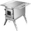 VEVOR Tent Wood Stove 18.3x15x14.17 inch, Camping Wood Stove 304 Stainless Steel With Folding Pipe, Portable Wood Stove 90.6 inch Total Height For Camping, Tent Heating, Hunting, Outdoor Cooking