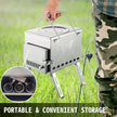 VEVOR Tent Wood Stove 18.1x15x27.2 inch, Camping Wood Stove 304 Stainless Steel With Folding Pipe, Portable Wood Stove 113 inch Total Height For Camping, Tent Heating, Hunting, Outdoor Cooking