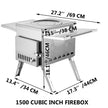 VEVOR Tent Wood Stove 18.1x15x27.2 inch, Camping Wood Stove 304 Stainless Steel With Folding Pipe, Portable Wood Stove 113 inch Total Height For Camping, Tent Heating, Hunting, Outdoor Cooking