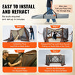 VEVOR Pop Up Gazebo Tent, Pop-Up Screen Tent 6 Sided Canopy Sun Shelter with 6 Removable Privacy Wind Cloths & Mesh Windows, 12.5x12.5FT Quick Set Screen Tent with Mosquito Netting, Brown