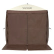VEVOR Pop Up Gazebo Tent, Pop-Up Screen Tent 4 Sided Canopy Sun Shelter with 4 Removable Privacy Wind Cloths & Mesh Windows, 6x6FT Quick Set Screen Tent with Mosquito Netting, Brown