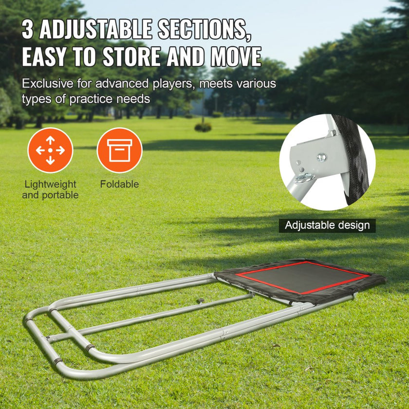 VEVOR Folding Lacrosse Rebounder for Backyard, 3x4 Ft Volleyball Bounce Back Net, Pitchback Throwback Baseball Softball Return Training Screen, Adjustable Angle Shooting Practice Training Wall, Black