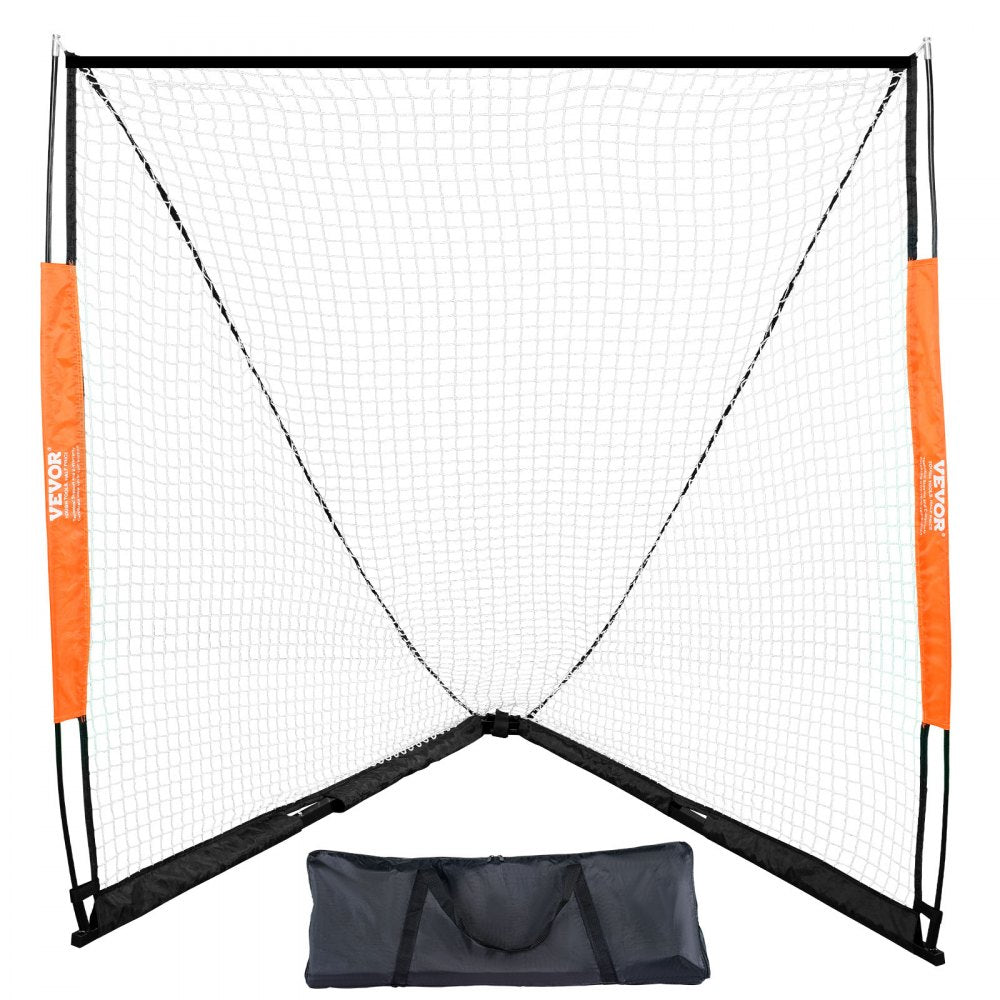 VEVOR Lacrosse Goal, 6' x 6' Lacrosse Net, Portable Lacrosse Goal with Carry Bag, Fiberglass Rod Backyard Lacrosse Training Equipment, Easy Setup Collegiate Goal, Perfect for Youth Adult Training