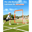 VEVOR Lacrosse Goal, 4' x 4' Small Kids Lacrosse Net, Folding Portable Lacrosse Goal with Carry Bag, Iron Frame Backyard Training Equipment, Quick & Easy Setup, Perfect for Youth Training, Orange