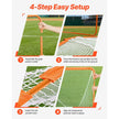 VEVOR Lacrosse Goal, 4' x 4' Small Kids Lacrosse Net, Folding Portable Lacrosse Goal with Carry Bag, Iron Frame Backyard Training Equipment, Quick & Easy Setup, Perfect for Youth Training, Orange
