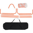 VEVOR Lacrosse Goal, 4' x 4' Small Kids Lacrosse Net, Folding Portable Lacrosse Goal with Carry Bag, Iron Frame Backyard Training Equipment, Quick & Easy Setup, Perfect for Youth Training, Orange