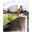 VEVOR Lacrosse Goal, 6' x 6' Lacrosse Net, Folding Portable Backyard Lacrosse Training Equipment, Steel Frame Training Net, Quick & Easy Setup Lacrosse Goal, Perfect for Youth Adult Training, Orange