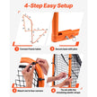 VEVOR Lacrosse Goal, 6' x 6' Lacrosse Net, Folding Portable Backyard Lacrosse Training Equipment, Steel Frame Training Net, Quick & Easy Setup Lacrosse Goal, Perfect for Youth Adult Training, Orange