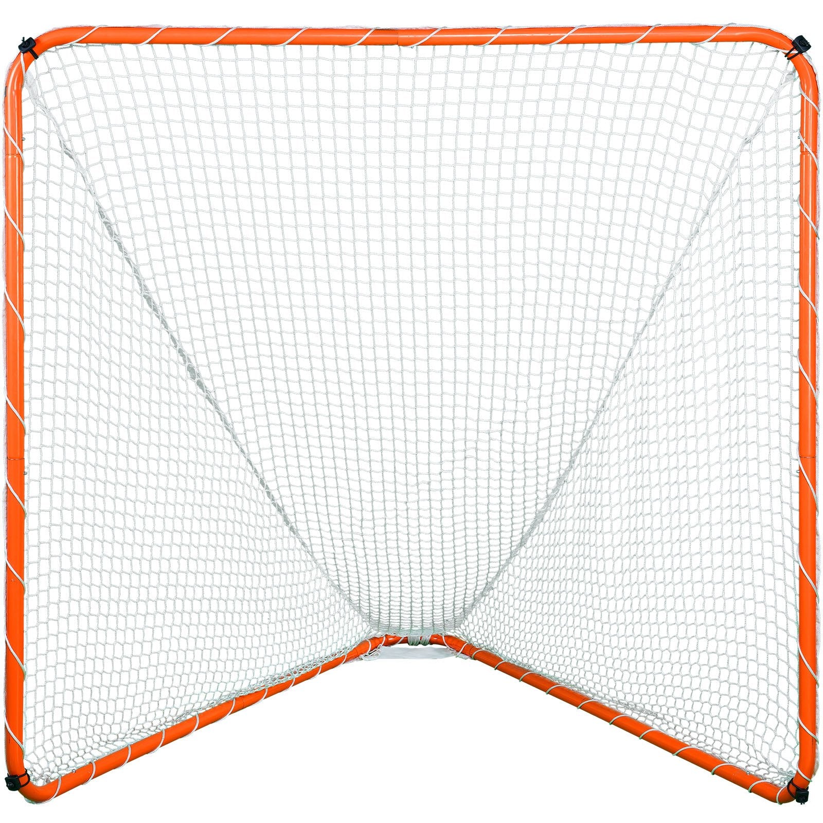 VEVOR Lacrosse Goal, 6' x 6' Lacrosse Net, Steel Frame Backyard Lacrosse Training Equipment, Portable Lacrosse Goal with Carry Bag, Quick & Easy Setup, Perfect for Youth Adult Training, Orange