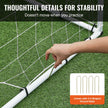 VEVOR Soccer Rebound Trainer, 8x6FT Iron Soccer Training Equipment, Sports Football Rebounder Wall with Double-Sided Rebounding Net & Goal, Perfect for Backyard Practicing, Solo Training, Passing