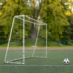 VEVOR Soccer Rebound Trainer, 8x6FT Iron Soccer Training Equipment, Sports Football Rebounder Wall with Double-Sided Rebounding Net & Goal, Perfect for Backyard Practicing, Solo Training, Passing