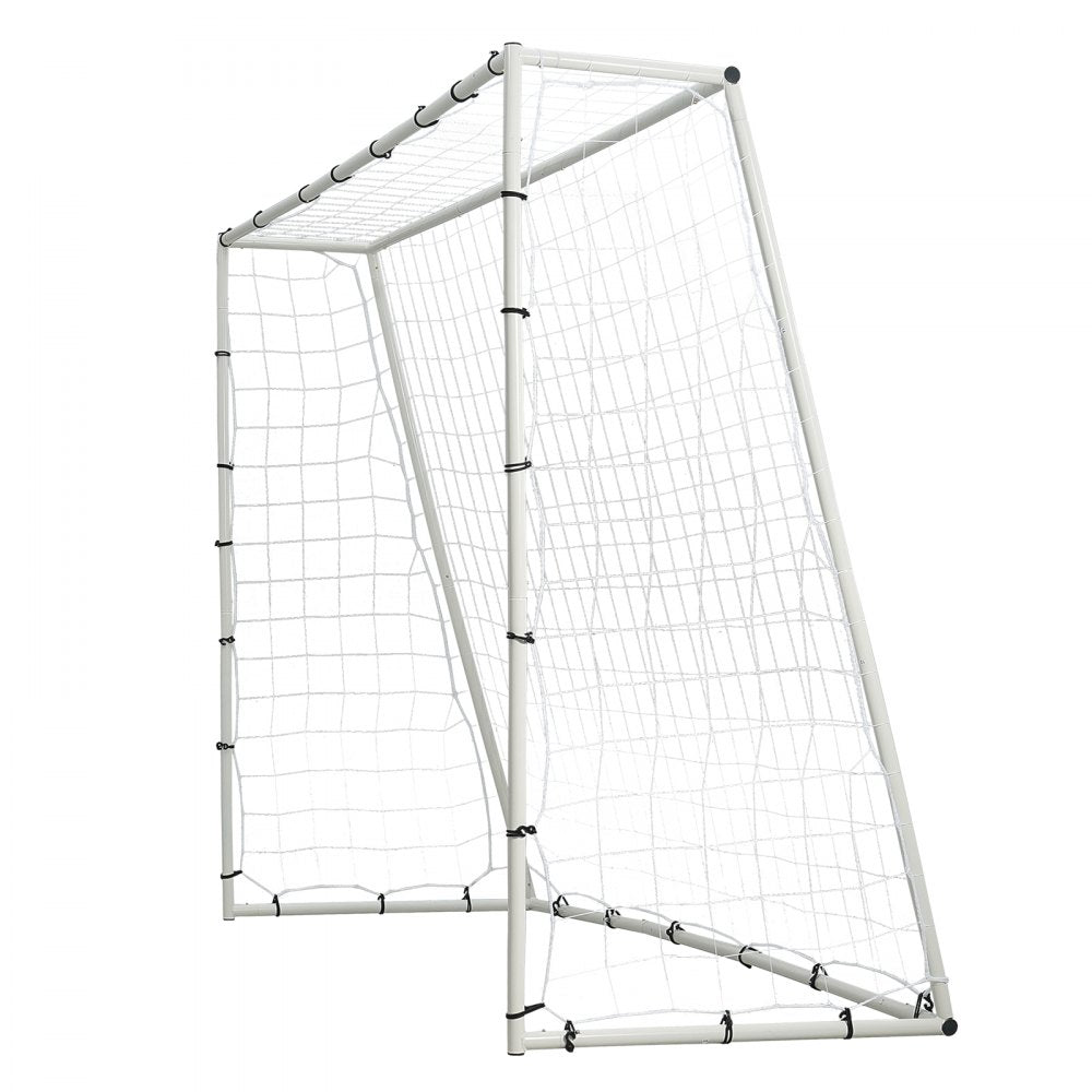 VEVOR Soccer Rebound Trainer, 8x6FT Iron Soccer Training Equipment, Sports Football Rebounder Wall with Double-Sided Rebounding Net & Goal, Perfect for Backyard Practicing, Solo Training, Passing