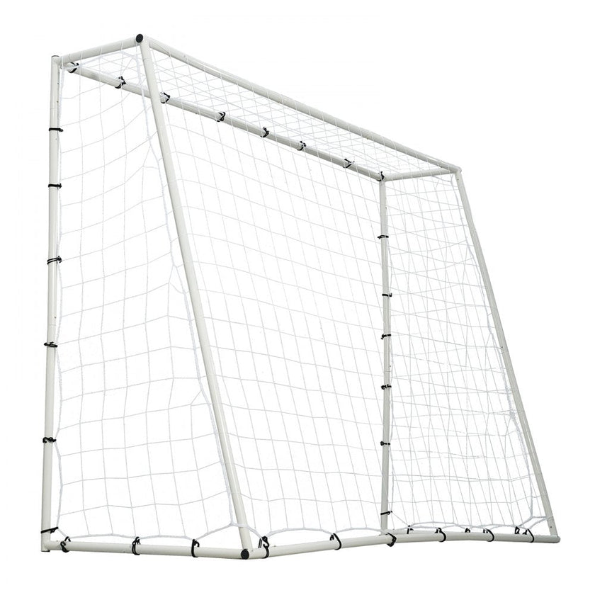 VEVOR Soccer Rebound Trainer, 8x6FT Iron Soccer Training Equipment, Sports Football Rebounder Wall with Double-Sided Rebounding Net & Goal, Perfect for Backyard Practicing, Solo Training, Passing