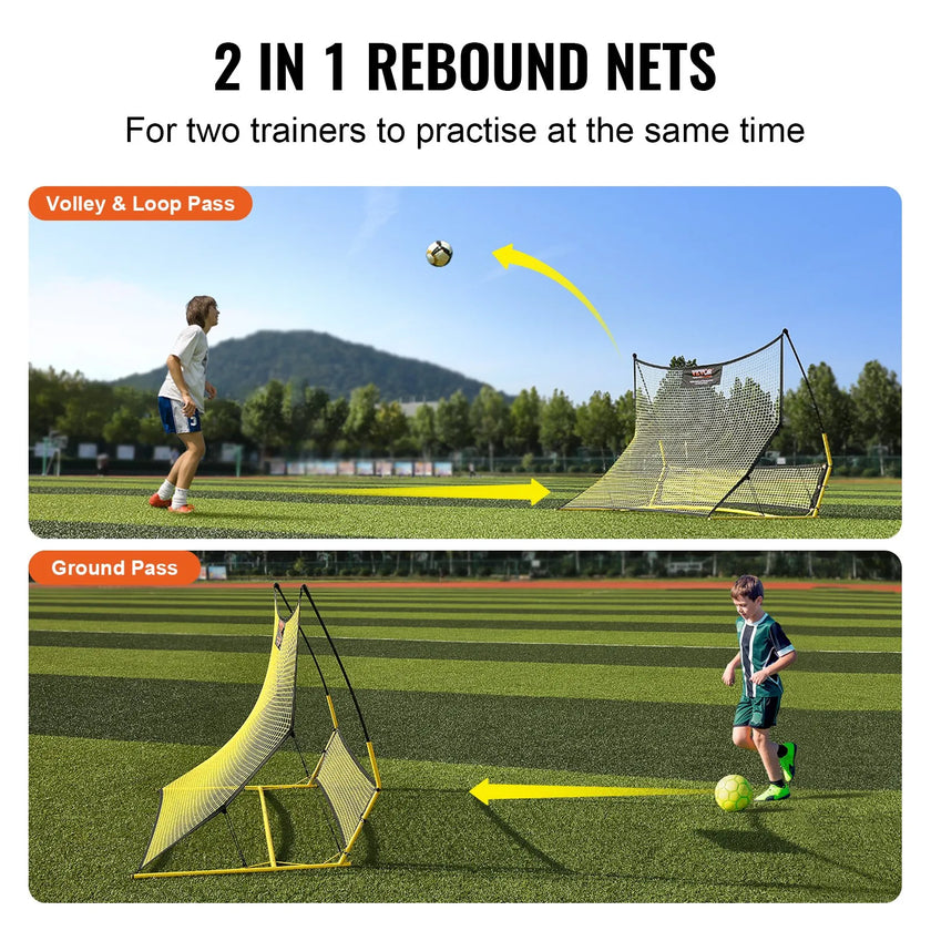 VEVOR Soccer Trainer, 2-IN-1 Portable Soccer Rebounder Net, 72