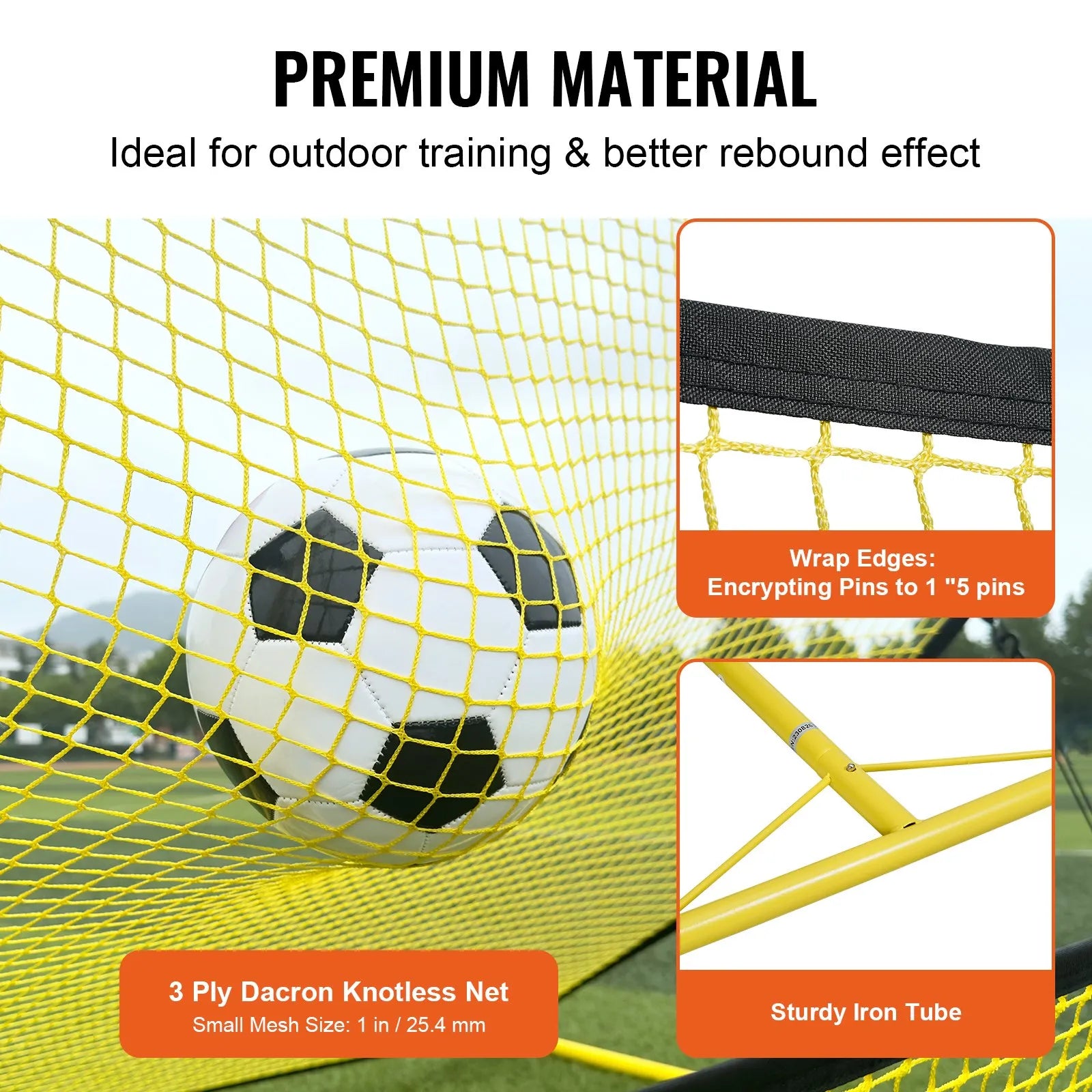 VEVOR Soccer Trainer, 2-IN-1 Portable Soccer Rebounder Net, 72