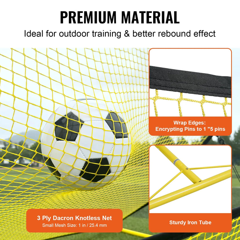 VEVOR Soccer Trainer, 2-IN-1 Portable Soccer Rebounder Net, 72