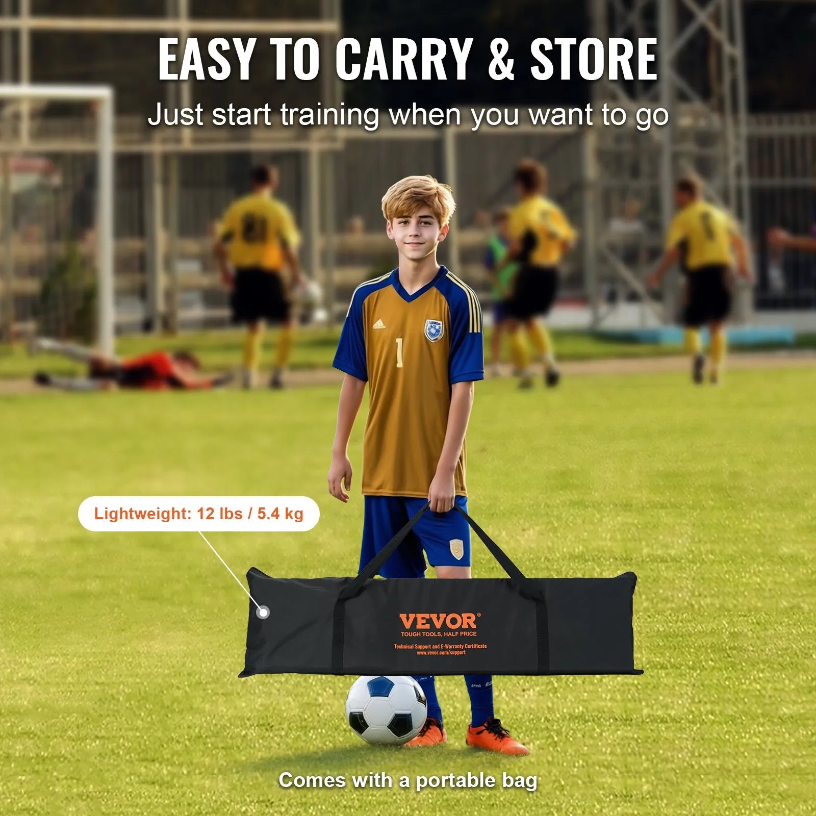 VEVOR Soccer Trainer, 2-IN-1 Portable Soccer Rebounder Net, 72
