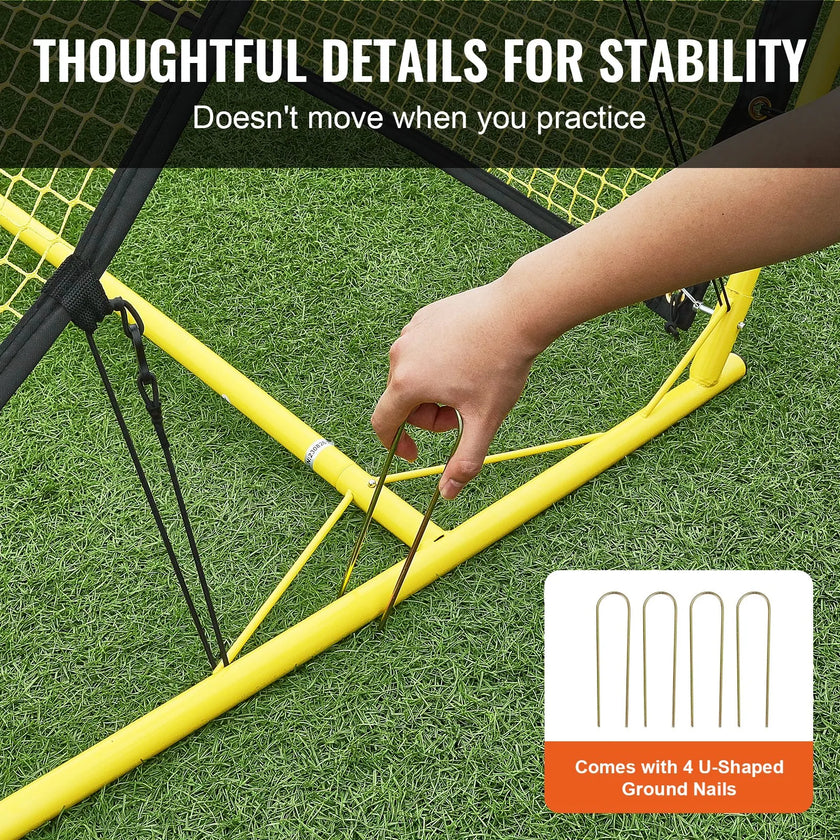 VEVOR Soccer Trainer, 2-IN-1 Portable Soccer Rebounder Net, 72