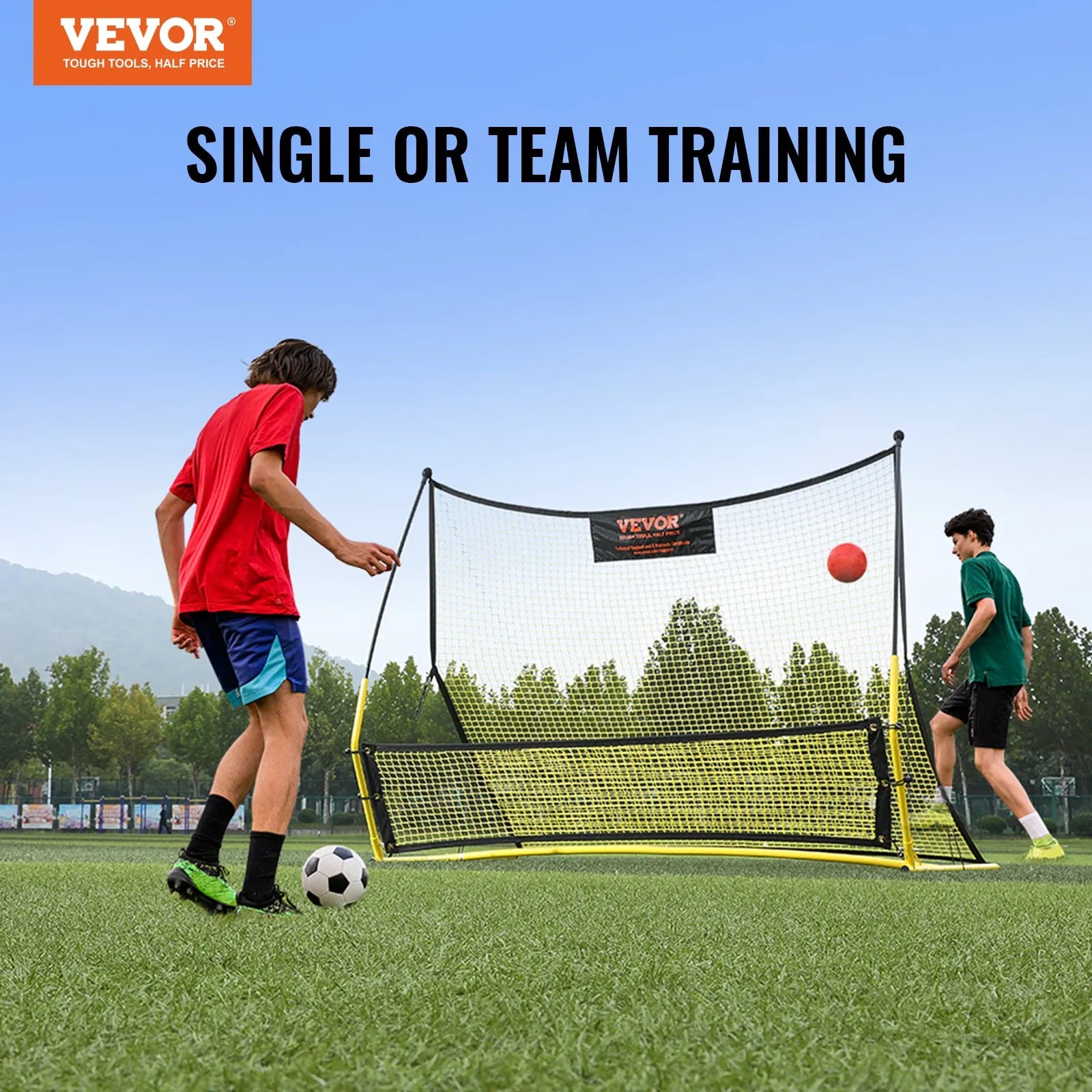 VEVOR Soccer Trainer, 2-IN-1 Portable Soccer Rebounder Net, 72
