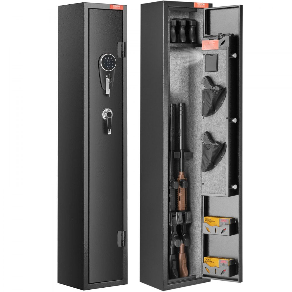 VEVOR 3 Rifles Gun Safe, Rifle Safe with Lock & Digital Keypad, Quick Access Gun Storage Cabinet with Removable Shelf, Pistol Rack, Rifle Cabinet for Home Rifle and Pistols