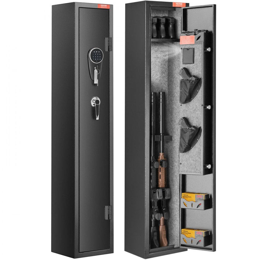 VEVOR 3 Rifles Gun Safe, Rifle Safe with Lock & Digital Keypad, Quick Access Gun Storage Cabinet with Removable Shelf, Pistol Rack, Rifle Cabinet for Home Rifle and Pistols