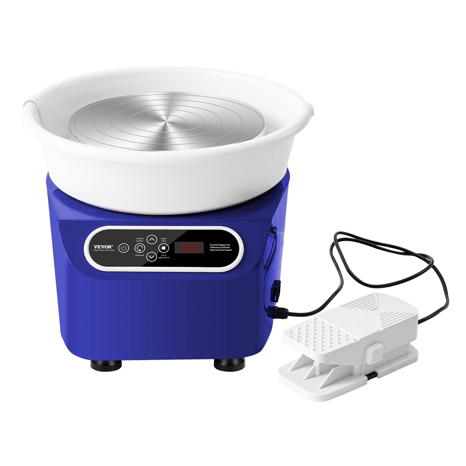 VEVOR Pottery Wheel, 11 inch Pottery Forming Machine, 350W Electric Wheel for Pottery with Foot Pedal and LCD Touch Screen, Direct Drive Ceramic Wheel with Shaping Tools for DIY Art Craft, Blue