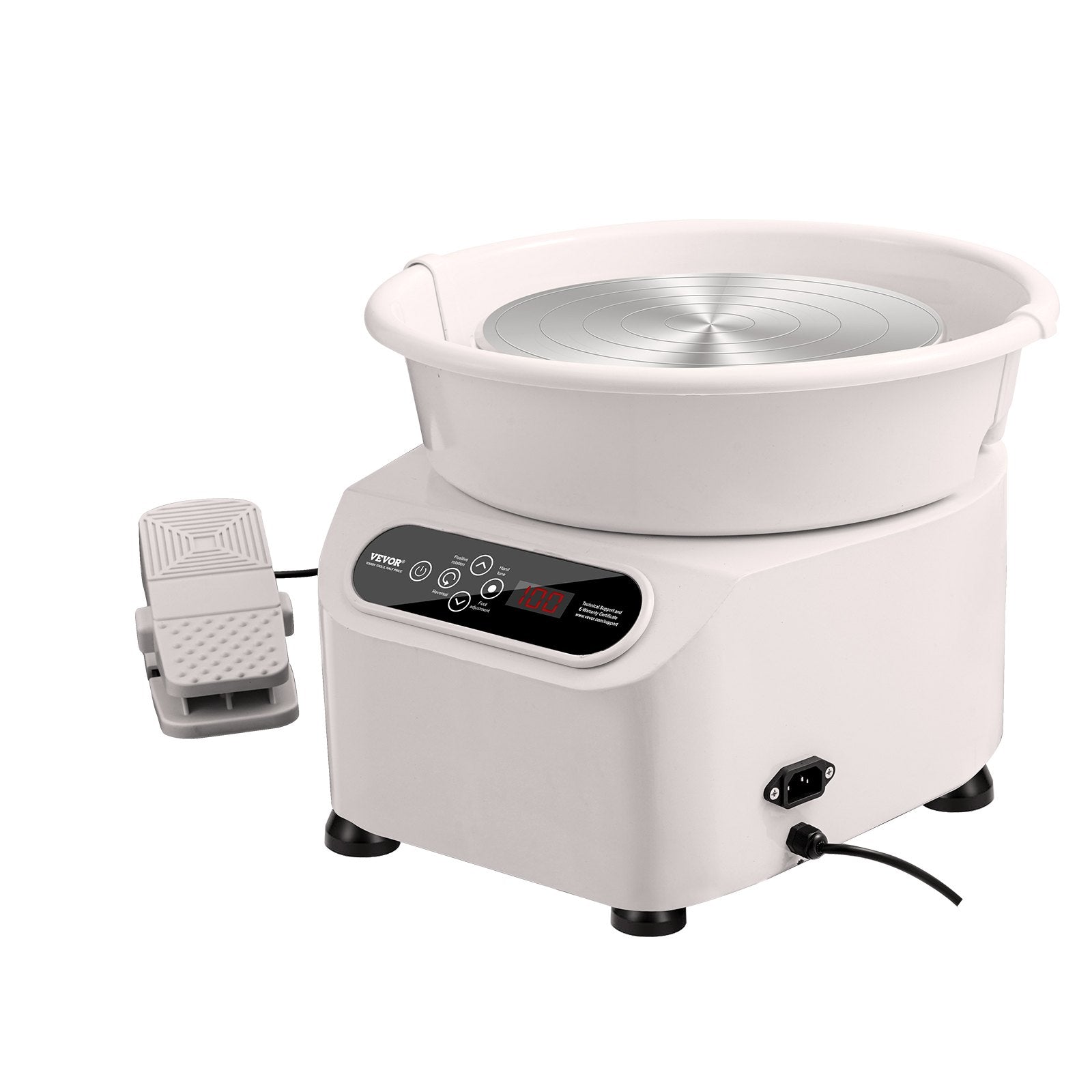 VEVOR Pottery Wheel, 11 inch Pottery Forming Machine, 450W Electric Wheel for Pottery with Foot Pedal and LCD Touch Screen, Direct Drive Ceramic Wheel with Shaping Tools for DIY Art Craft, White