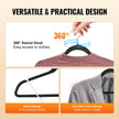 VEVOR Velvet Hangers 50 Pack Black Non-Slip Hangers with 360 Degree Swivel Hook