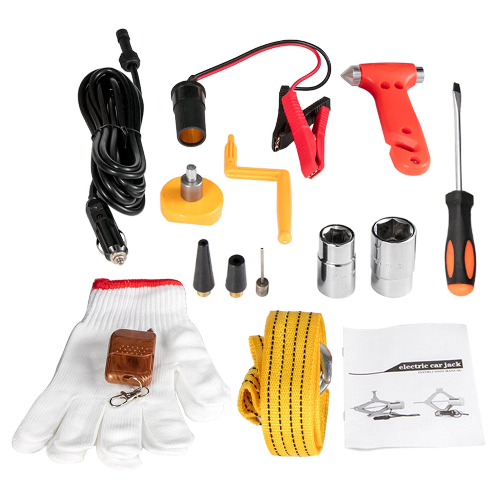 VEVOR Electric Car Jack 3 Ton 6600LBS Electric Scissor Jack 12V DC Electric Jack with Electric Impact Wrench and Inflator Pump Car Repair Tool for Sedans and SUVs